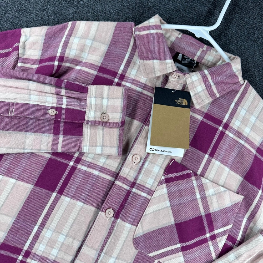 The North Face Flannel Womens M Medium Cyber Berry Pink Plaid Junction Woven NWT
